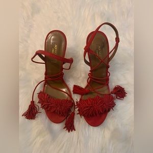 Aquazzura Wild Thing Sandals, Red, EU 38.5